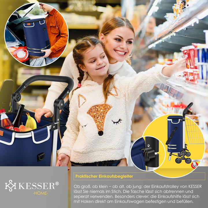 KESSER® Einkaufstrolley Treppensteiger mit Kühlfach klappbar mit 56L Kapazität und belastbar bis 50k