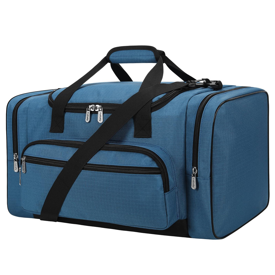 Sporttasche Reisetasche Fitness Tasche mit Schultergurt Wochenendtasche für Damen und Herren (Blau,