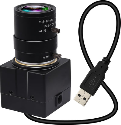 ELP USB-Kamera 1080P 2,8–12 mm 4-Fach optisches manuelles Zoomobjektiv, 2 MP USB-Kamera mit CMOS OV2