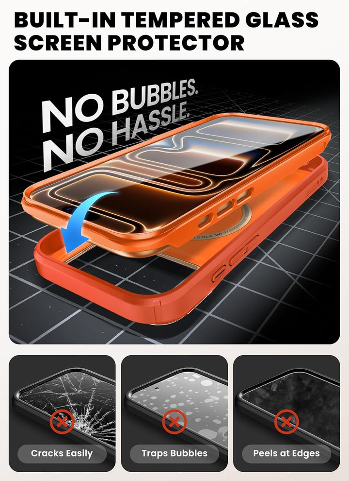 i-Blason für iPhone 17 Pro Max Hülle MagSafe mit Ständer [9H Displayschutz aus gehärtetem Glas] [Kam