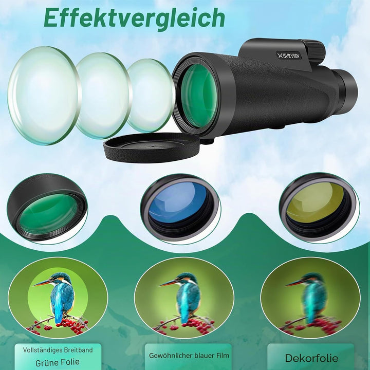 HD 8 x 42 Monokular – mit optischem HD-System, verbesserter Griffigkeit, wasserdicht, beschlagsicher
