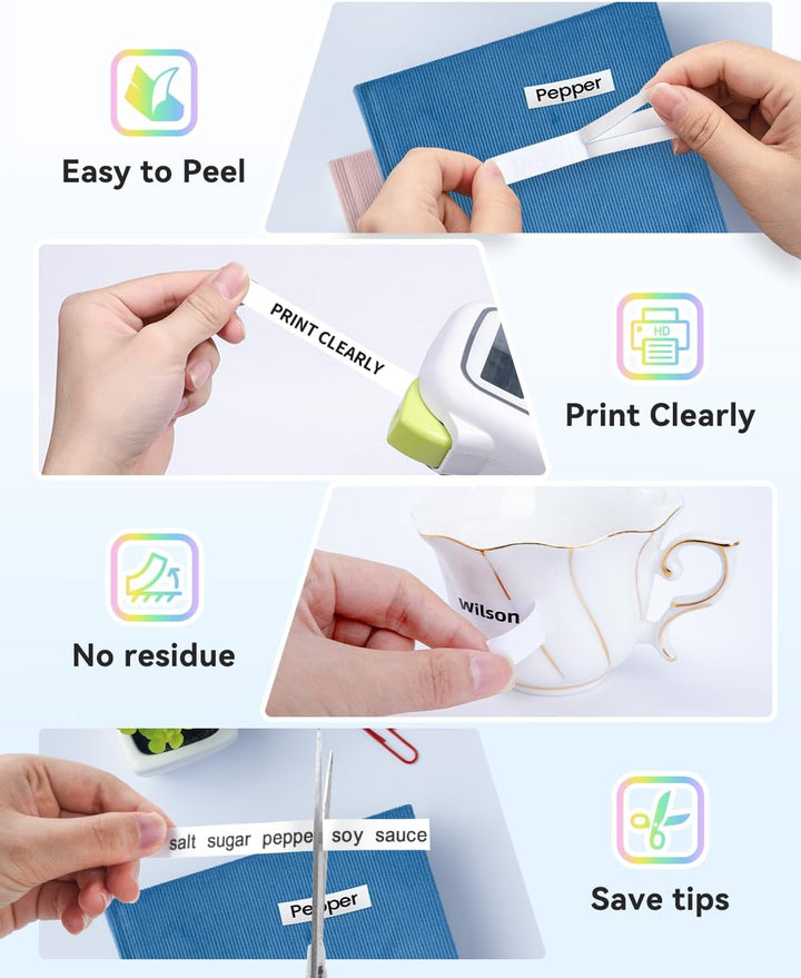 Pastell Schriftband 12mm Kompatibel mit Brother P-touch bänder 12mm Laminierte für Brother P touch B