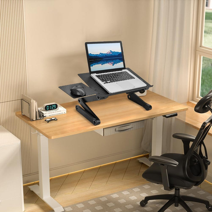 OHMG Laptop-Tisch, Laptop-Ständer, faltbar, Betttisch, höhenverstellbar, faltbar, mit Belüftungslöch