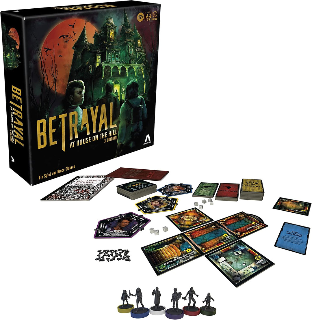 Hasbro Betrayal at House on The Hill dritte Auflage, kooperatives Brettspiel ab 12 Jahren, 3-6 Spiel