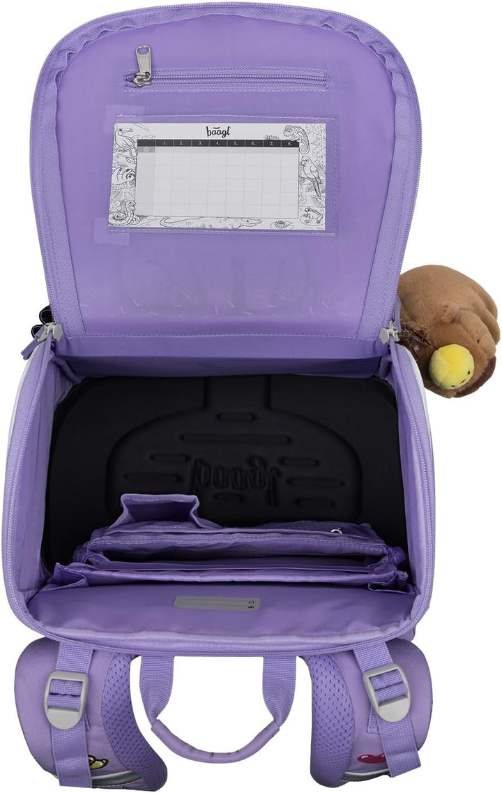 Baagl Schulranzen Mädchen Set 3 Teilig Capybara (Zippy Schultasche für 1. Klasse, Mäppchen, Turnbeut