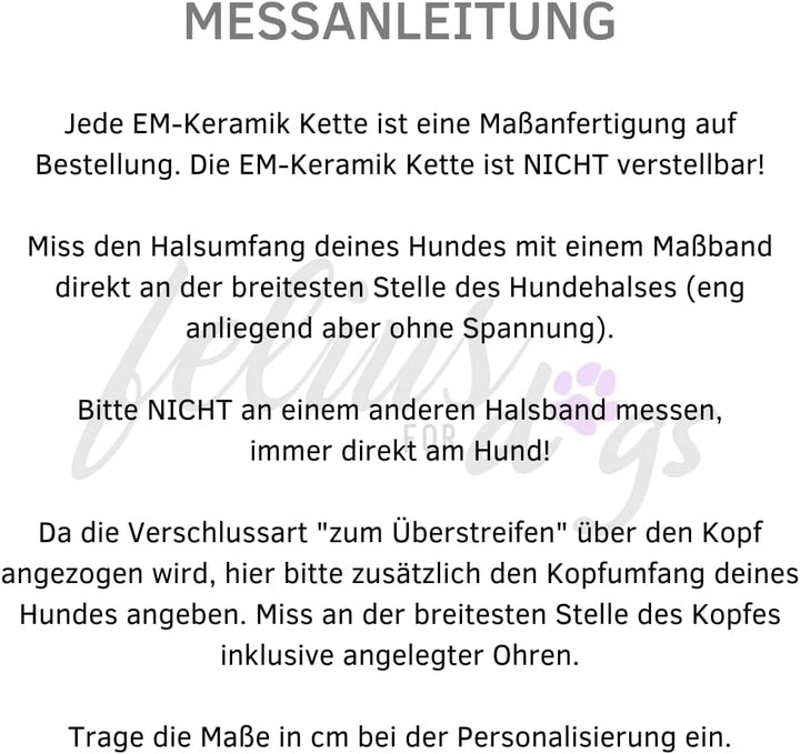 EM-Keramik Kette *Gipsymee* Dalma Tina - edles Tau Schmuckhalsband für Hunde - Schwarz, Champagner u