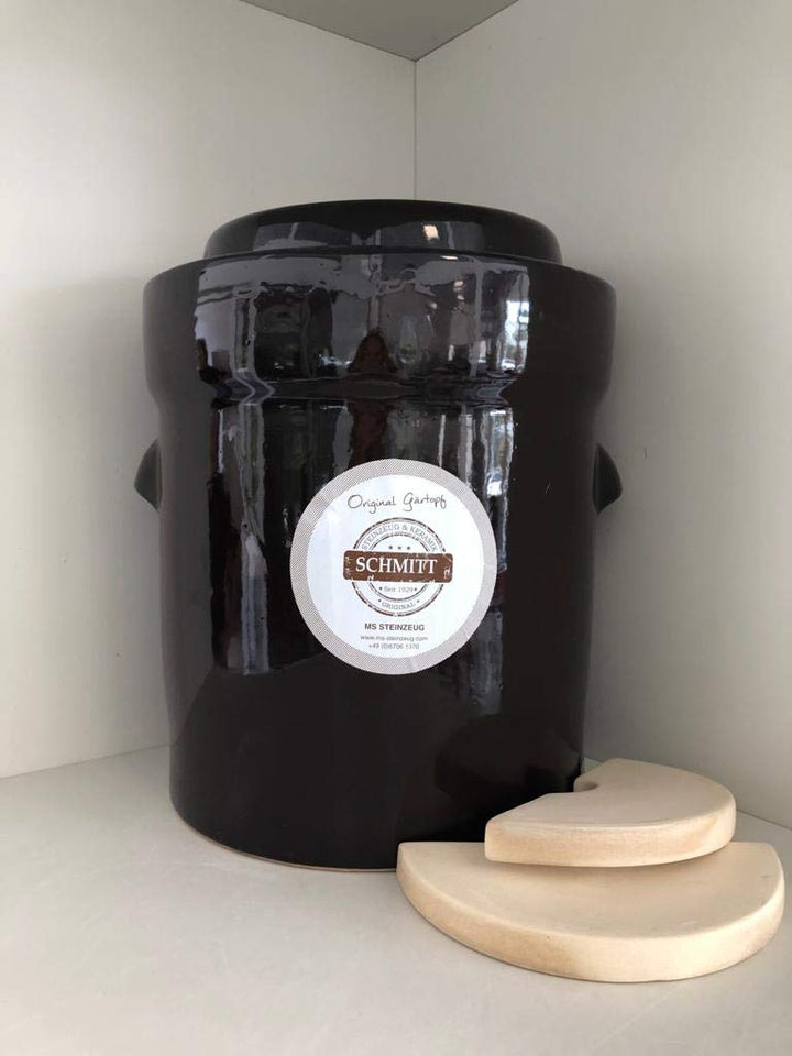 Gärtopf, Sauerkrauttopf 30 Ltr. + Beschwerungssteine braun Milchsäuregärung Einmachtopf ideal für Ve