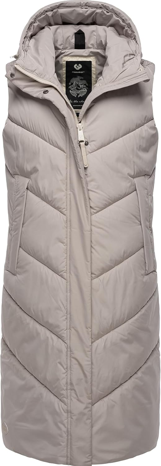 Ragwear Damen warme wasserdichte Winter Steppweste mit Kapuze Suminka Vest XS-6XL XS Bone, XS Bone