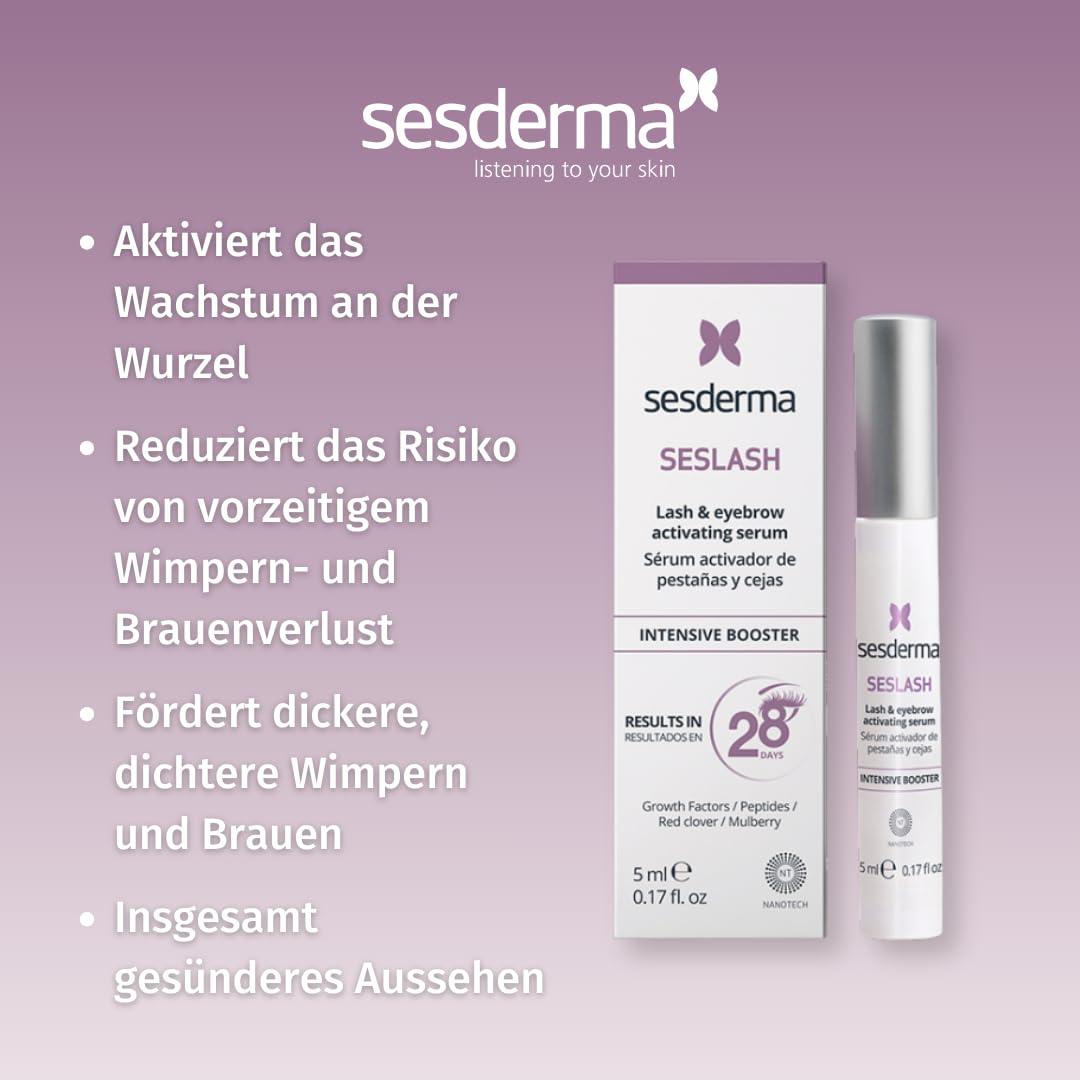 Sesderma | Seslash | Aktivierendes Serum für Wimpern und Augenbrauen 5ml | Dickere und Längere Wimpe