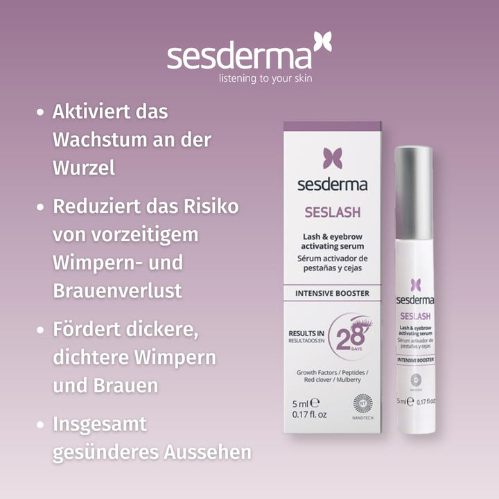 Sesderma | Seslash | Aktivierendes Serum für Wimpern und Augenbrauen 5ml | Dickere und Längere Wimpe