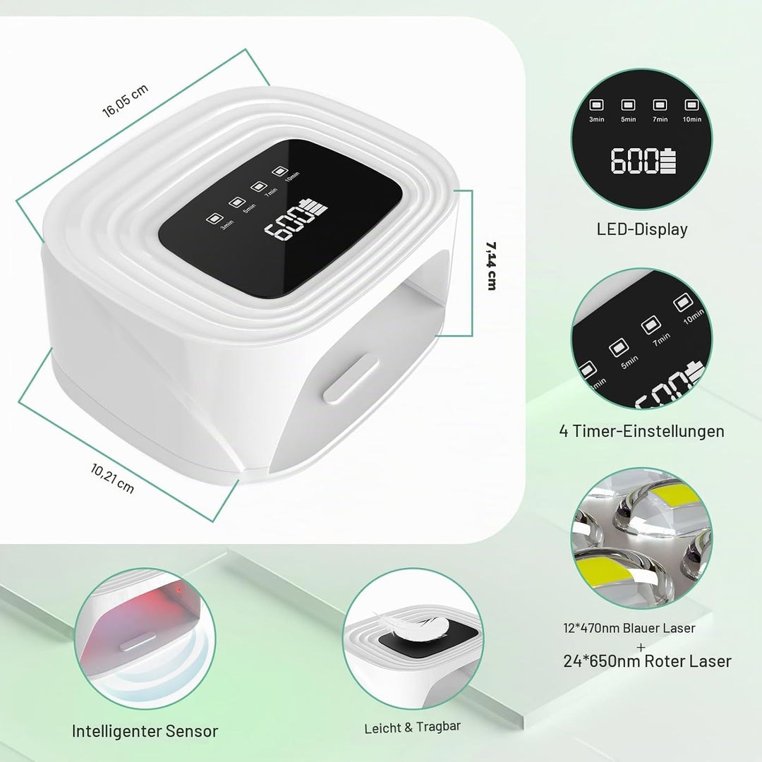 iKeener Kabellose Nagelpilz Lasergerät,FDA Zulassung Nagel Reinigung Fingernägel &amp; Onychomykose,15*4