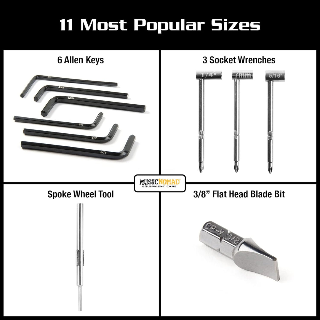 MusicNomad MN235 Premium Guitar Tech Truss Rod Wrench Set - 11 pcs.