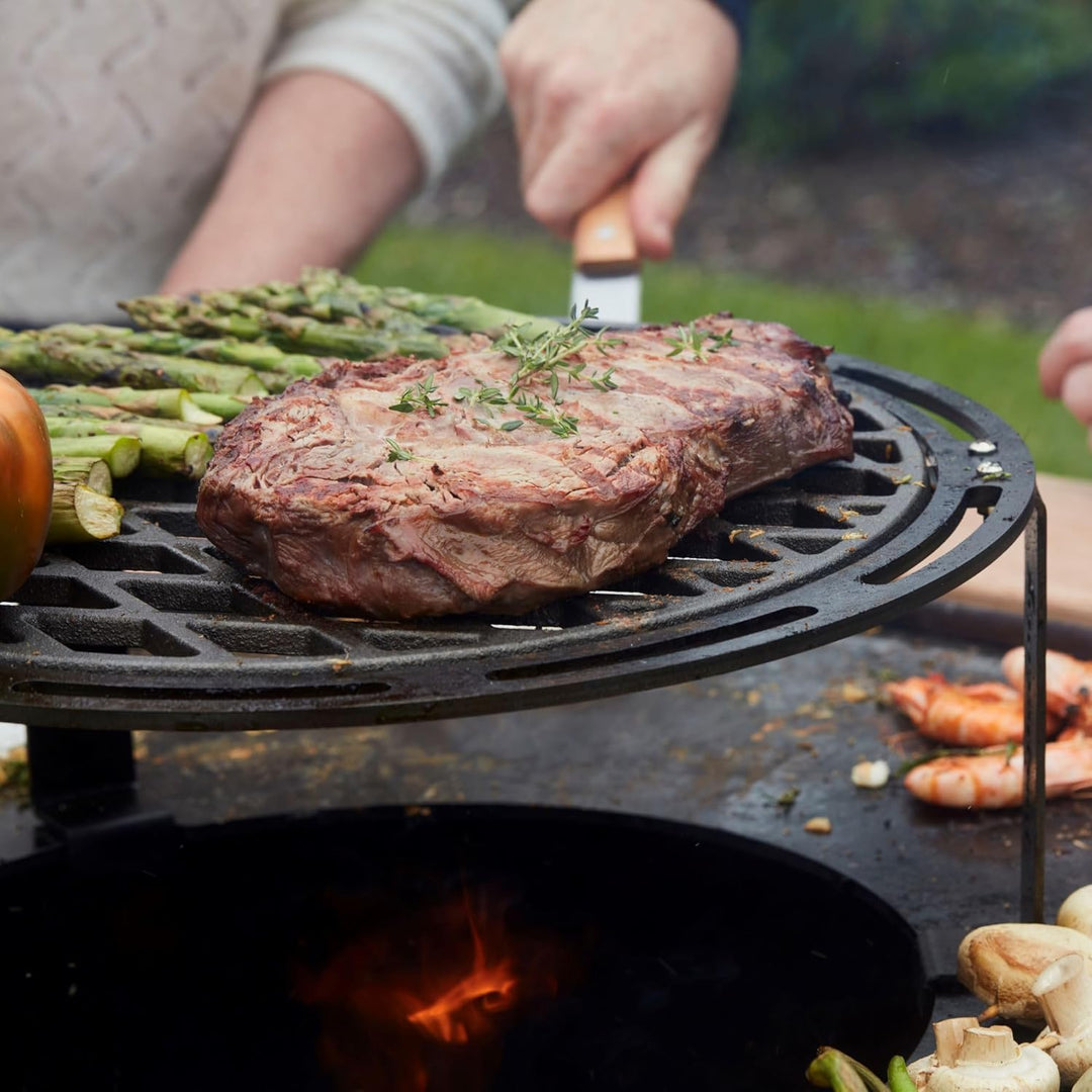 Barbecook erhöhter Grill 36cm Dynamic Centre, Grillzubehör, 6mm Dicker Karbonstahl, Grau, Erhöhter G