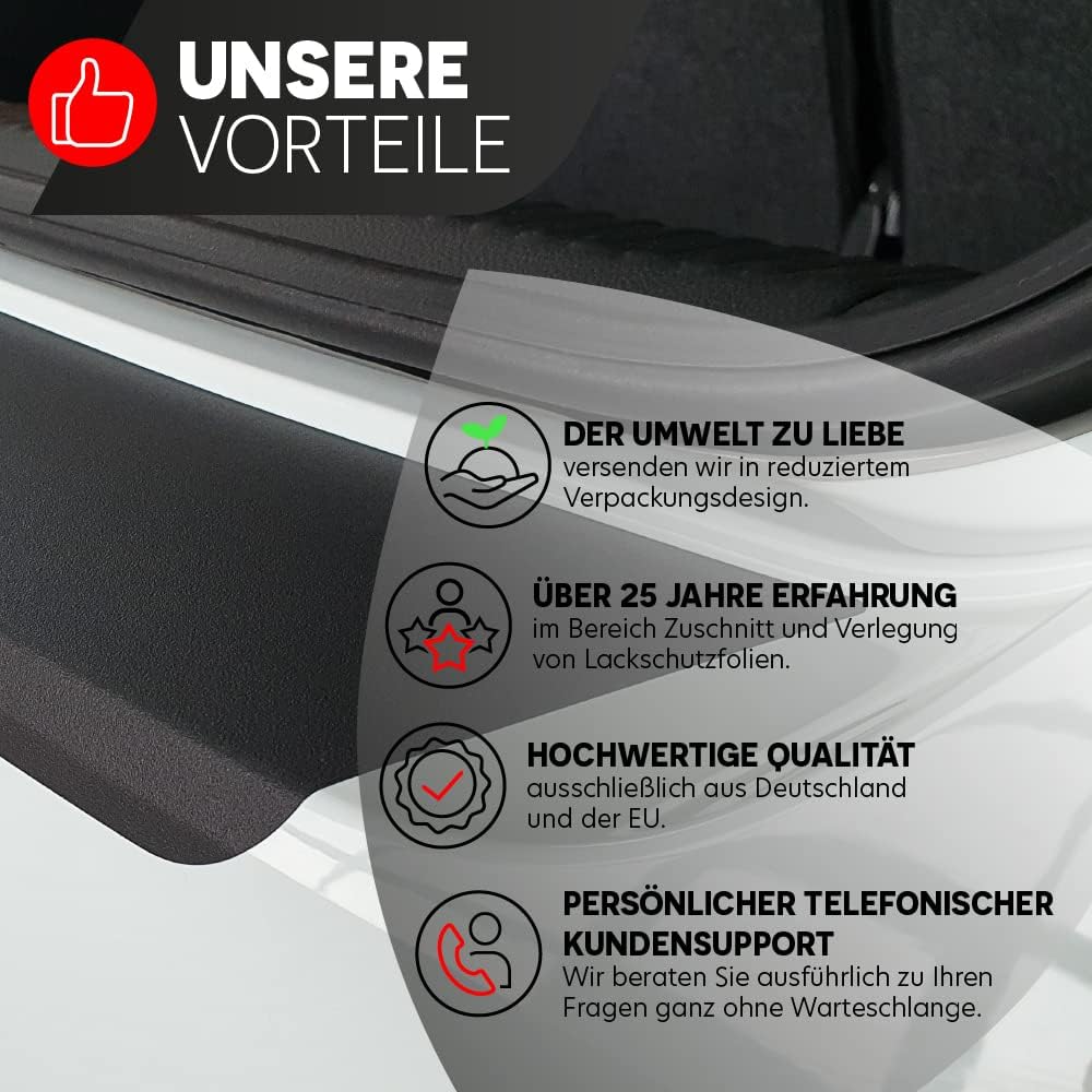 PR-Folia Ladekantenschutz für Toyota Proace City Verso ab Bj. 2020 - TRANSPARENT Zubehör Lackschutzf