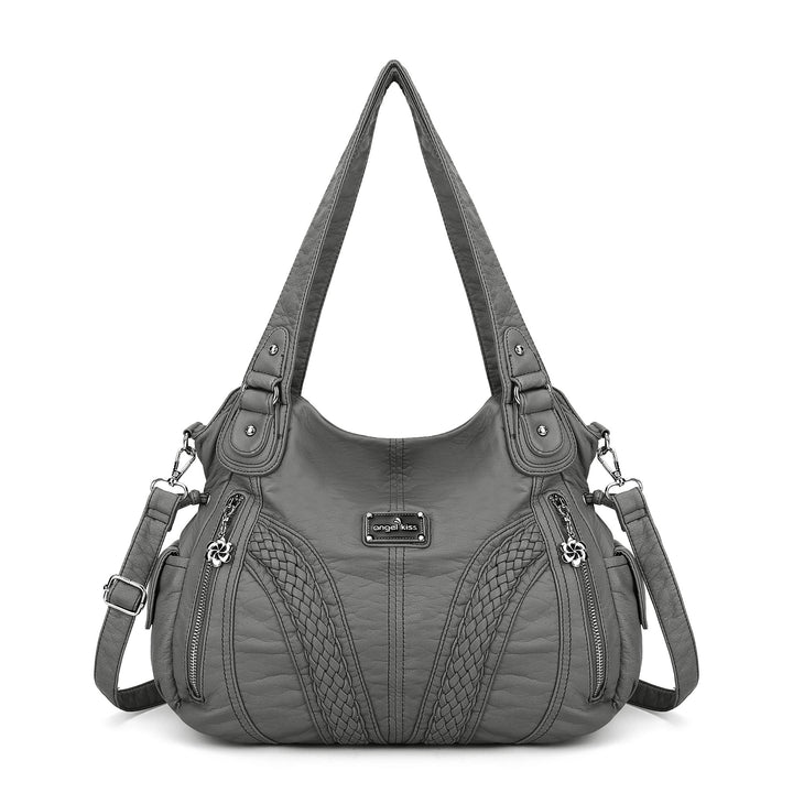 AngelKiss Handtasche Damen Schultertasche Multifunktionale Umhängetaschen Wasserdicht PU Veganes Led