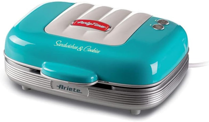 Ariete 1972 Sandwiches & Cookies Party Time, Elektrische Multifunktionsplatte, 700 Watt, 3 antihaftb