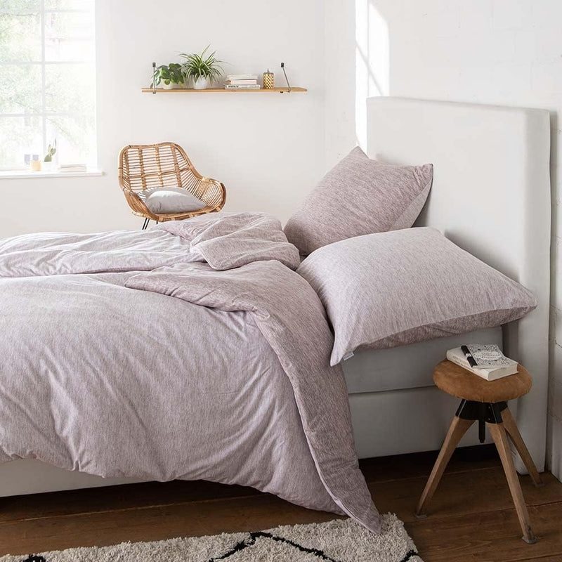 ESTELLA Bettwäsche Emil | Altrosa | 135x200 + 80x80 cm | bügelfreie Interlock-Jersey-Qualität | pfle
