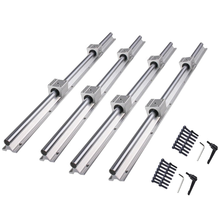 CNCYEAH 4 Stück Linearführung SBR16-1200mm Linearlager-Gleitset mit 4 Linearführungswellen und 8 SBR
