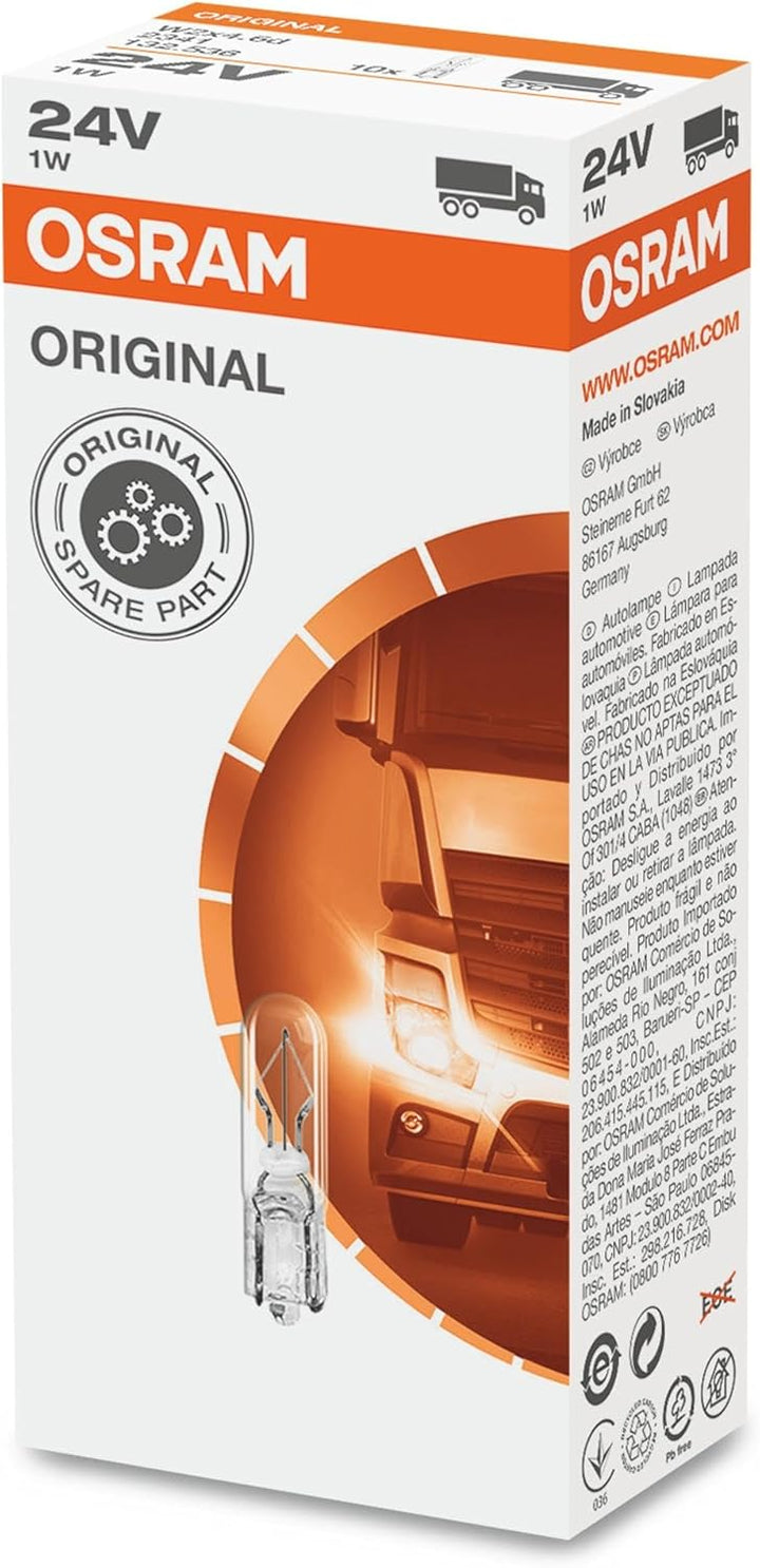 Osram 2341 Original (W1W), 24V, Faltschachtel, Anzahl 10 10 Lamps 2341, 10 Lamps 2341
