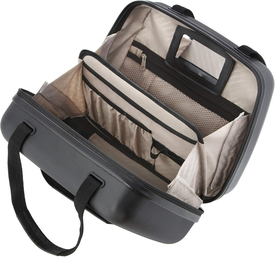 CarryOn Skyhopper Beauty Case Damen - Hartschale Kosmetikkoffer 13 L - Handgepäck (schwarz), Schwarz