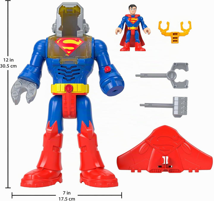 Fisher-Price Imaginext DC Super Friends einsetzbarer Superman mit Exo-Anzug als ca. 30 cm grosser Ro