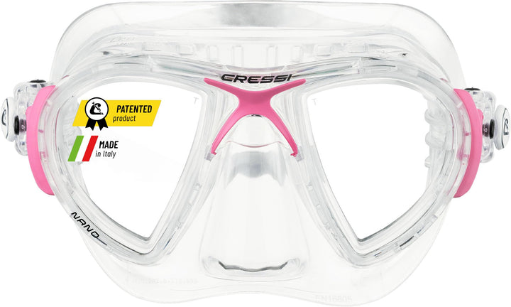 Cressi Herren Nano Taucherbrille UNI Transparent/Rosa, UNI Transparent/Rosa