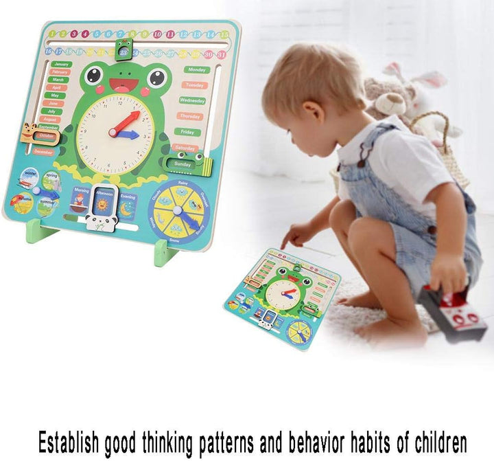 Kinder Holz Kalenderuhr Spielzeug All About Today Kalenderbrett Mein Erstes Uhr Kognitives Spielzeug