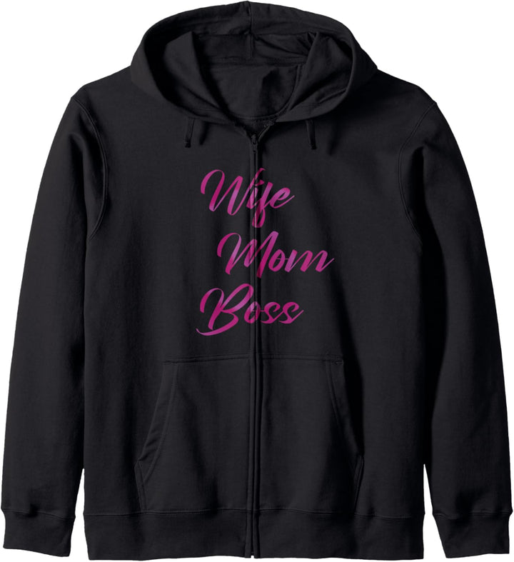 Spruch - Wife Mom Boss - für starke sexy Frauen – Sommer Kapuzenjacke
