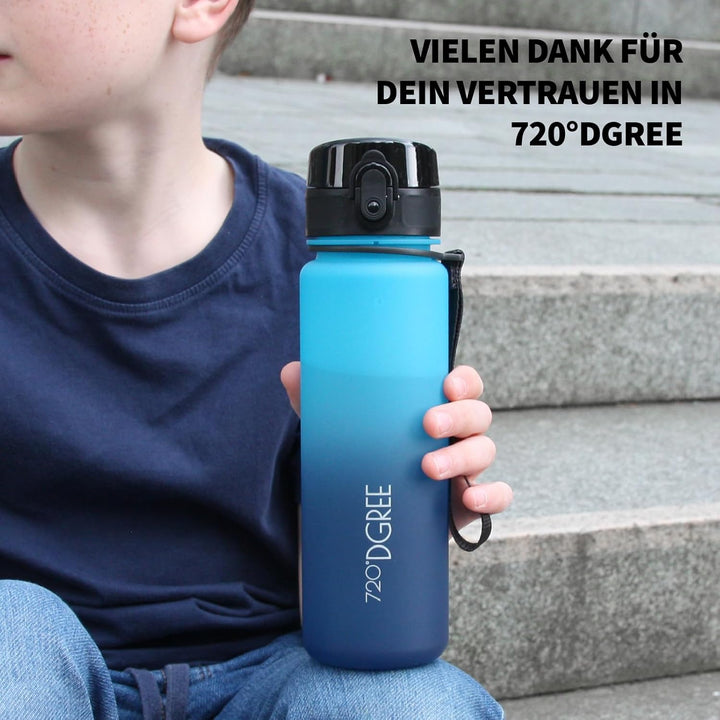 720°DGREE Trinkflasche Kinder 500ml “uberBottle“ softTouch +Sieb - Auslaufsicher, BPA-Frei - Flasche