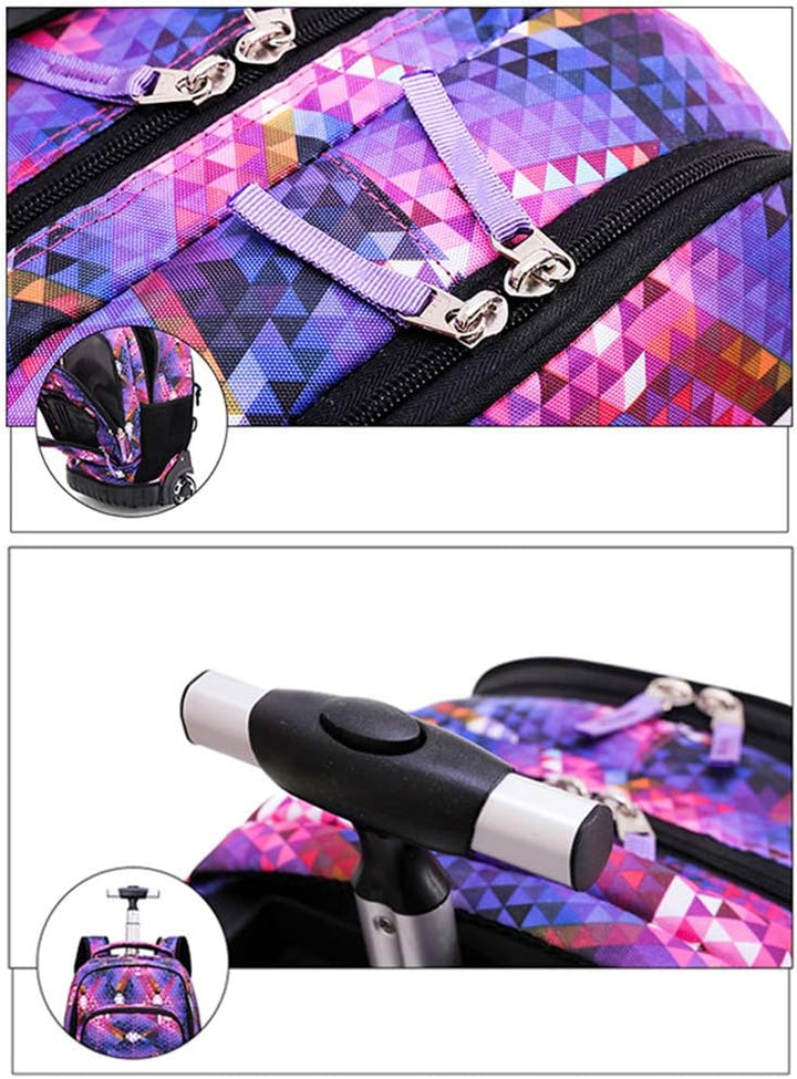 FGASAD Trolley Wheel Pack Back, Roller Backpack Children's School Bag Luggage Wheels Laptop Backpack