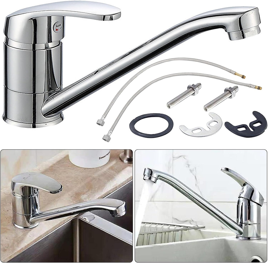 Wasserhahn Küche Chrom Einhebelmischer Mischbatterie Mischbatterie mit 180° schwenkbarem Auslauf, Mi