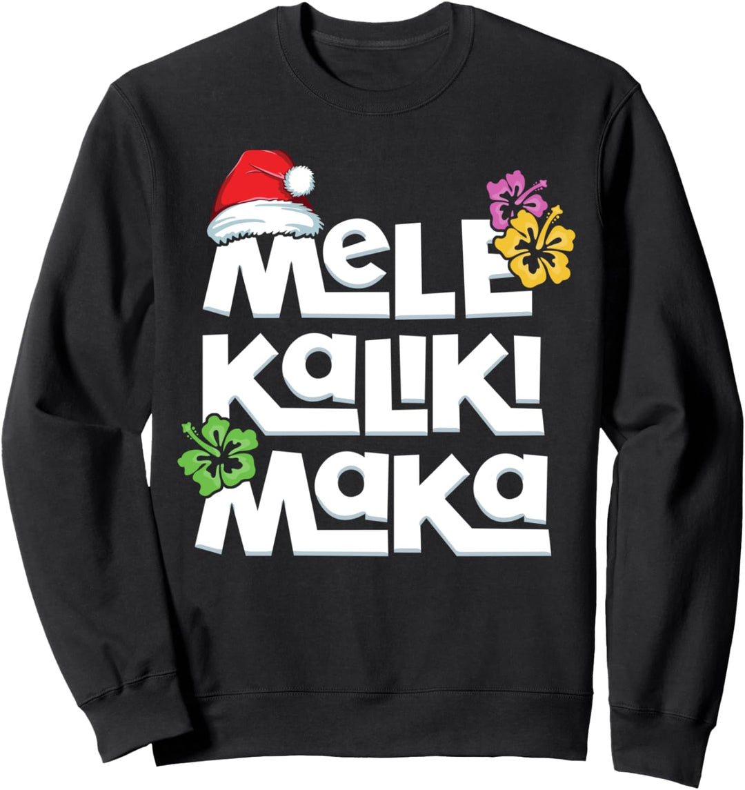 Hawaiian Christmas Mele Kalikimaka Tropical Xmas Santa Sweatshirt