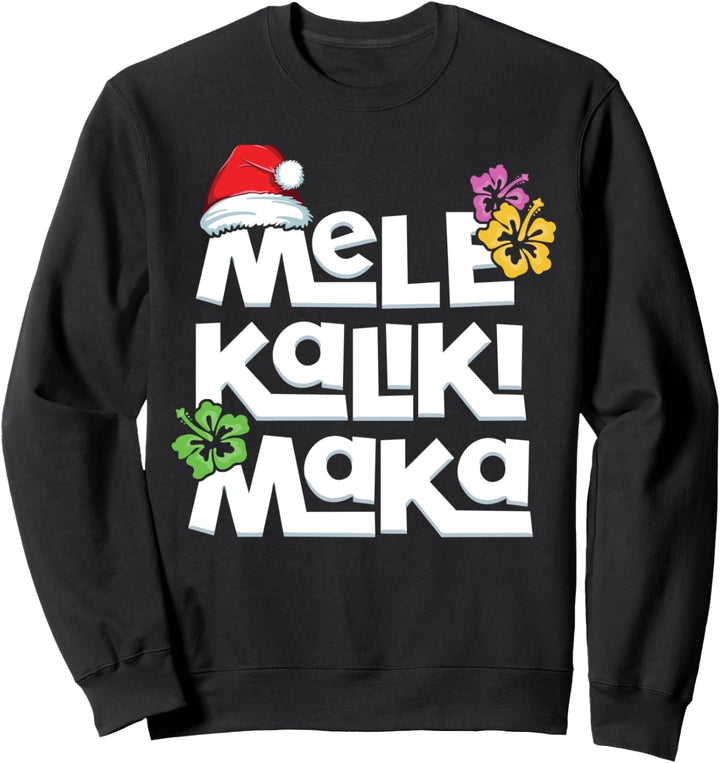 Hawaiian Christmas Mele Kalikimaka Tropical Xmas Santa Sweatshirt