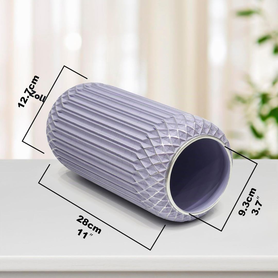 Suanti Dekorative Blumenvase (28 cm), Gross Lilac Silber Border Moderne Vase, Einzigartigen Formen V