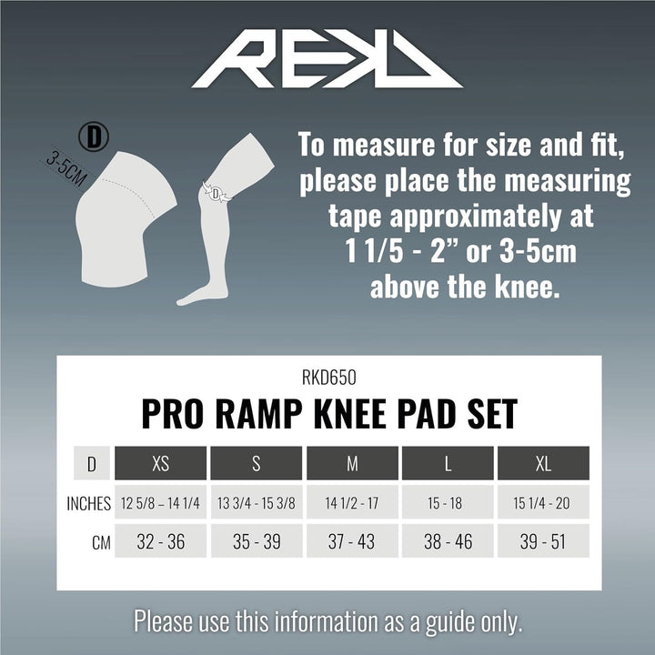 Rekd Pro Ramp Kniepolstern für Skateboard, Unisex, Erwachsene L Schwarz (Black), L Schwarz (Black)