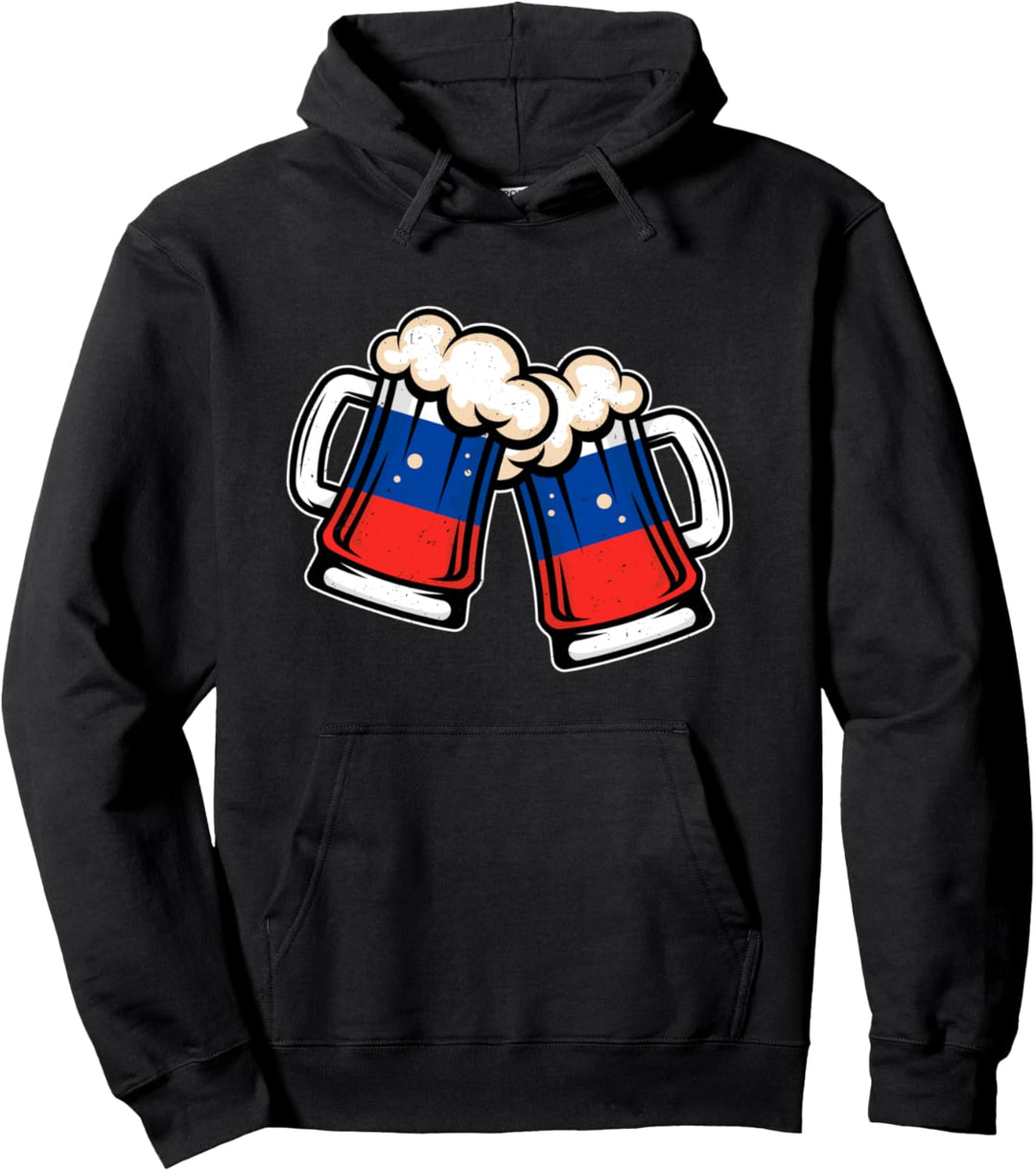 Bierkrug mit Russland-Flagge, cooles russisches Bier Pullover Hoodie
