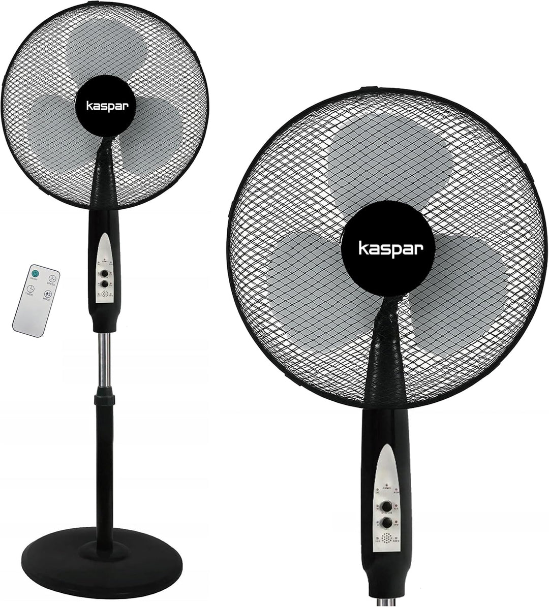 Kaspar Ventilator Standventilator mit Fernbedienung mit 3 Windgeschwindigkeiten Oszillationsfunktion
