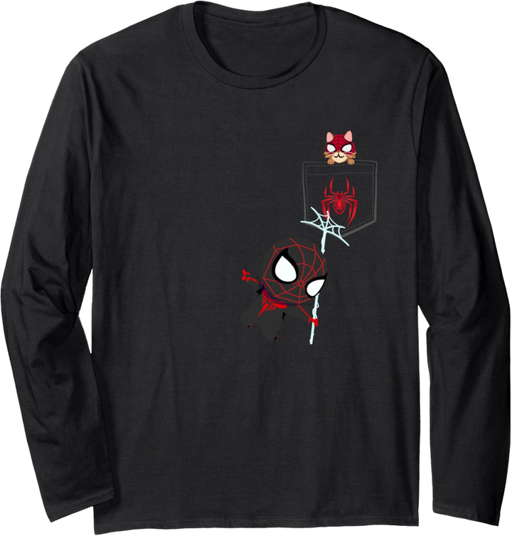 Marvel Spider-Man Miles Morales Game Spidey and Spider-Cat Langarmshirt