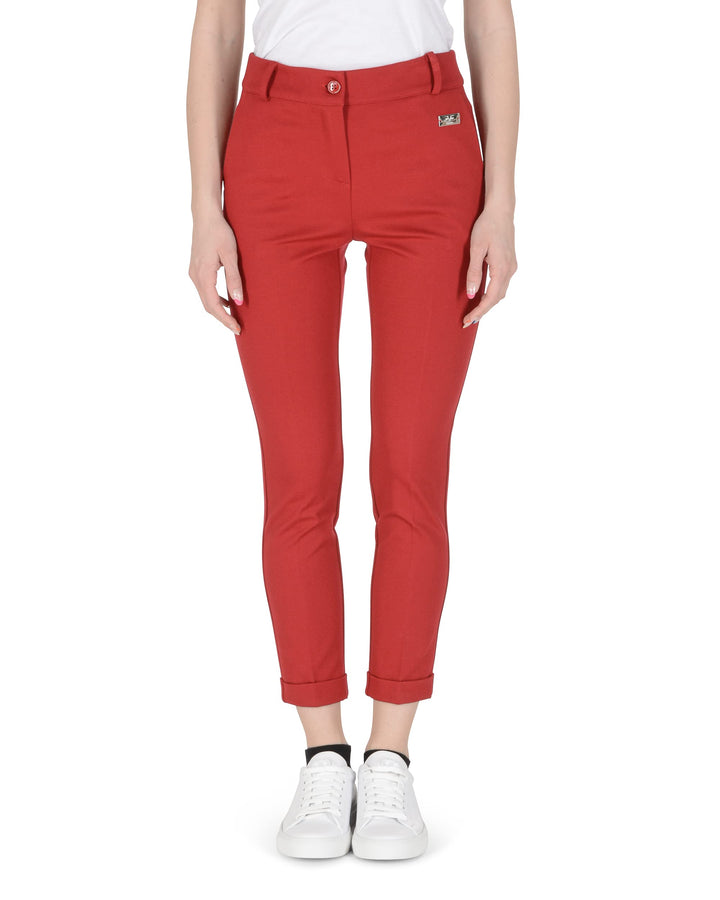 19V69 ITALIA Damen Lea Lässige Hose S Rot, S Rot