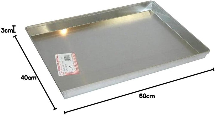 Pentole Agnelli COAL49 / 360 Niedriges rechteckiges Backblech, Aluminium, Grau, 60 x 40 cm, 60 x 40