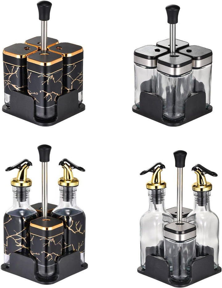 Gewürzflasche Glas Dispenser, versiegelt und feuchtigkeitsfest, Kapazität 200ml Cruets mit 360° dreh