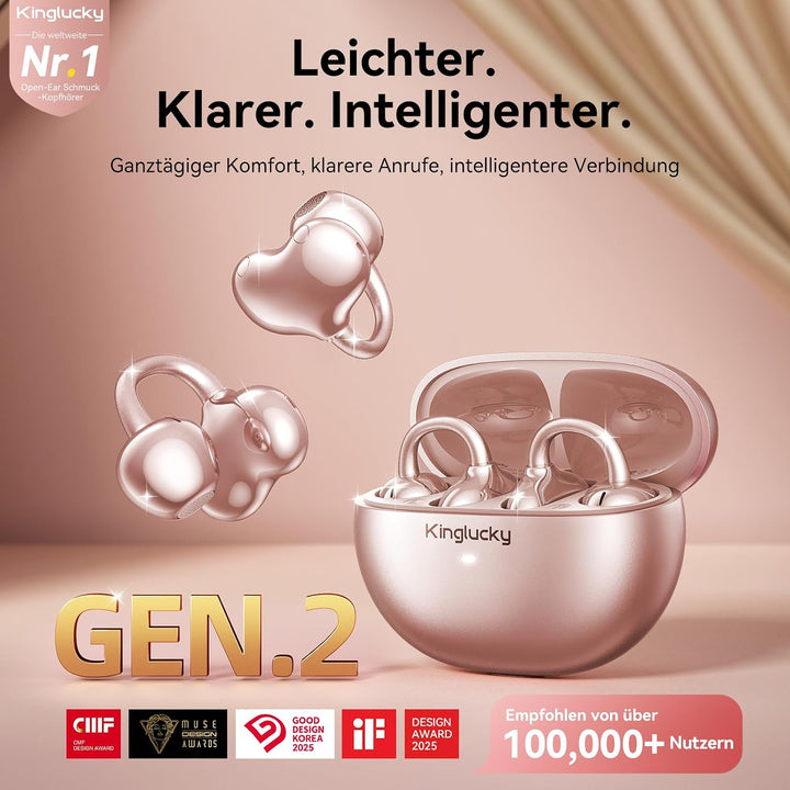 Kinglucky Verbesserte Clip On Kopfhörer mit Bequemem Sitz &amp; Kristallklarem Klang, 50 Stunden Spielze