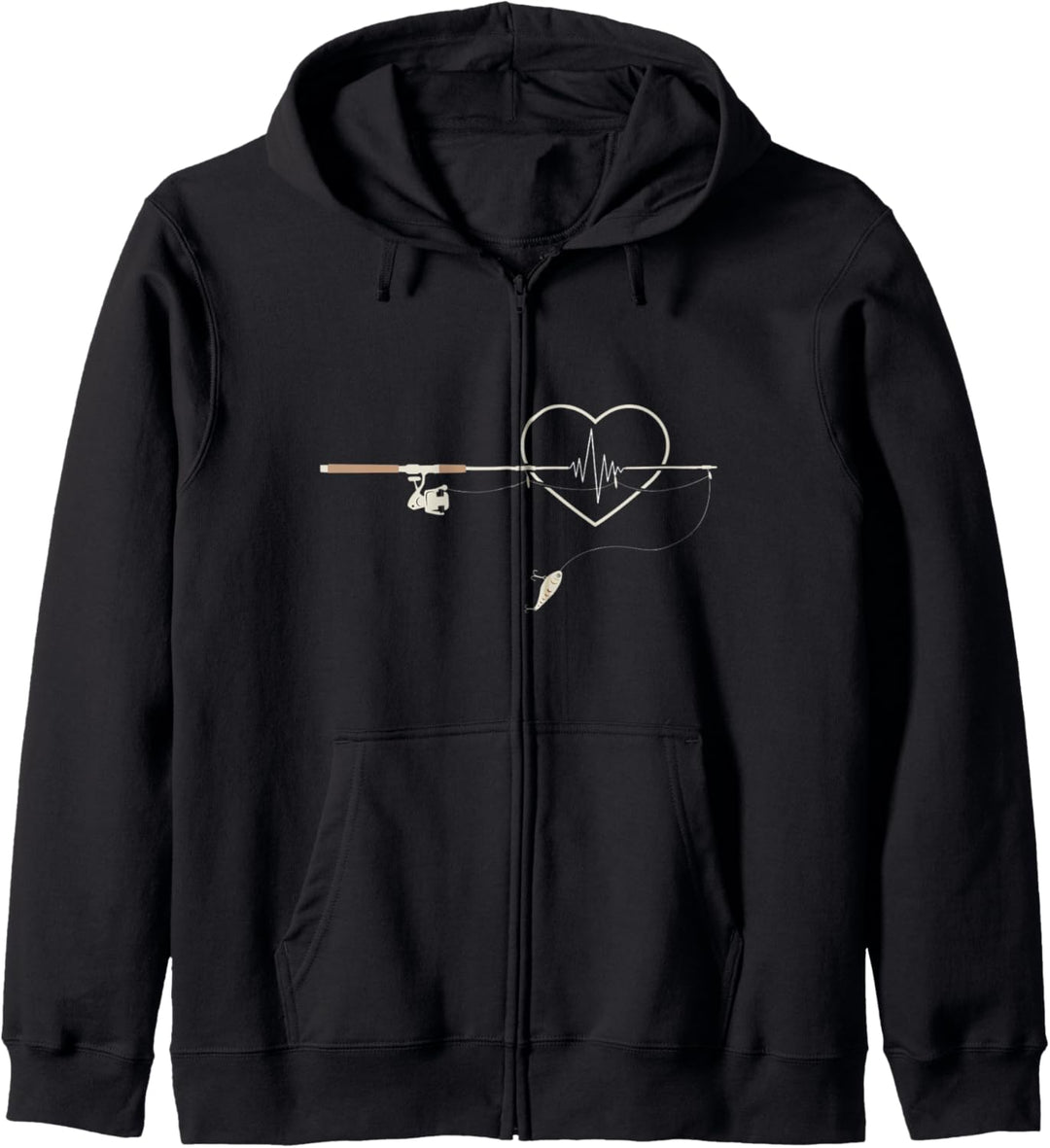 Hobby Angler Fischer Angelrute Herzschlag Angeln Kapuzenjacke