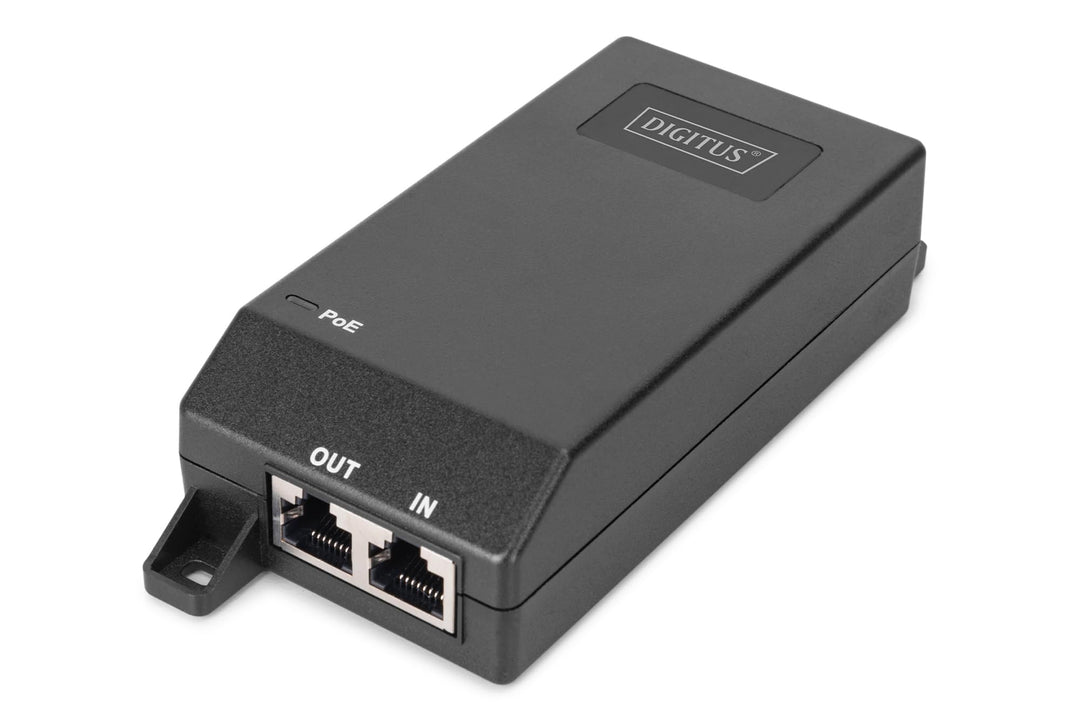 DIGITUS PoE+ Injektor – 1 Gbit/s – 30W PoE-Budget – IEEE802.3at | 100m Reichweite – R45-Ein- und Aus