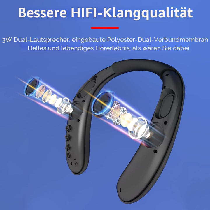 Smaloyd Bluetooth Lautsprecher Tragbarer, Wireless-Neckband-,Theater Stereo Surroud Ton, mit Mikrofo