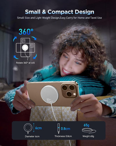 Mag-Safe Ladegerät Wireless Charger für iPhone: Magnet Ladestation Induktive kabellos Ladepad Kompat