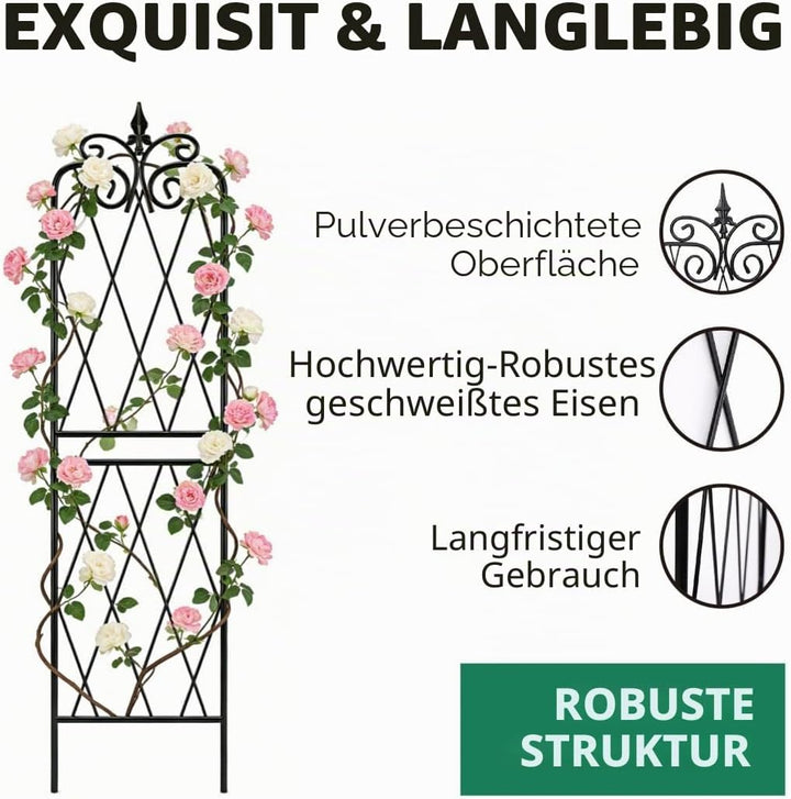 2 Pack 71" H x15 W Trellis,Black Garden Trellis for Climbing Plants Outdoor Metal Frame Sturdy Trell