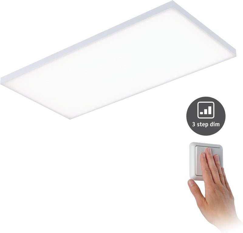 Paulmann 79823 LED Panel Velora eckig incl. 1x26 Watt 3-Step-Dim dimmbar Deckenlampe Weiss matt Lich