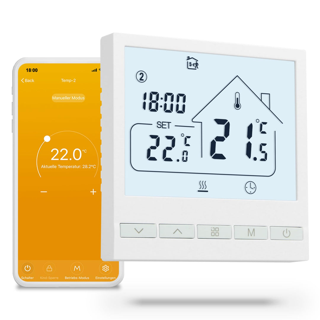 Beok Thermostat WiFi Für Elektrische Fussbodenheizung Raumthermostat Fussbodenheizung Smart Heizungs