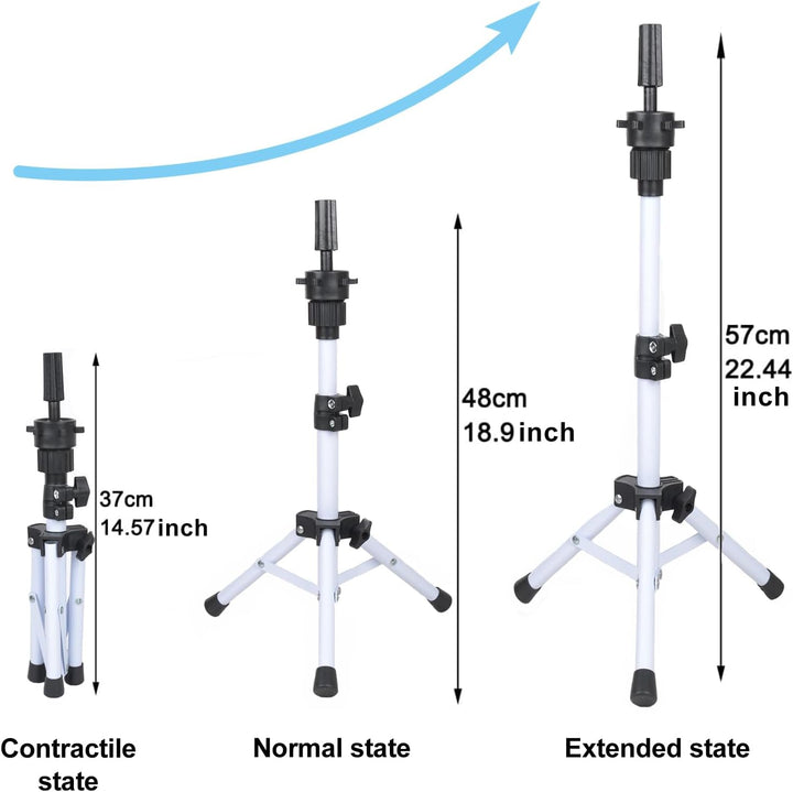 Perückenständer Stativ verstellbar Metall Mini Perückenkopf Ständer für Training Mannequin-Köpfe und